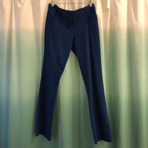 Blue straight leg dress pants